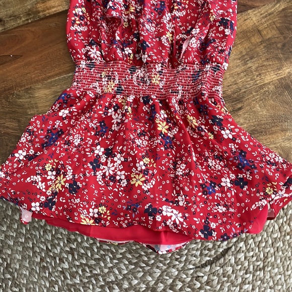 Parker size M red dress with floral print-elastic waist-NWT - Picture 3 of 7